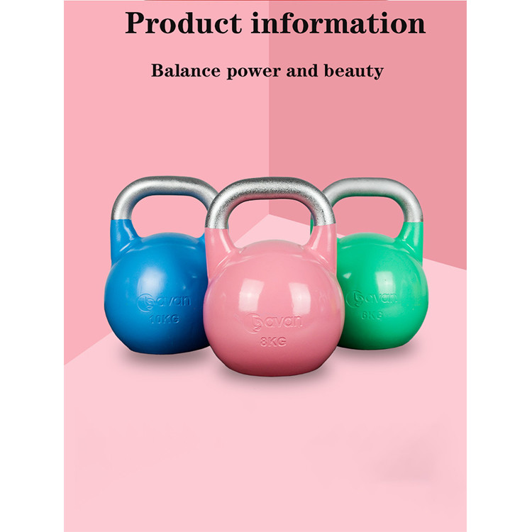 Orange Powder Coated 16kg Cast Iron Kettlebell Anti Corrosion