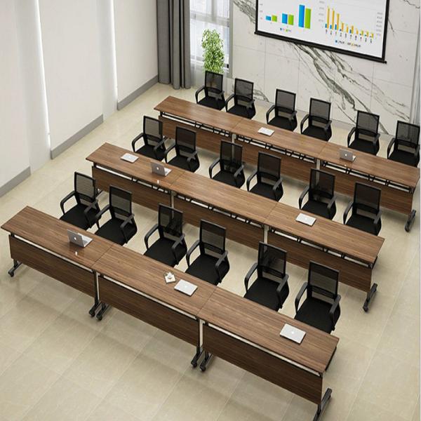 Wooden Classroom Training Room Desks / Foldable Conference Table Tops With