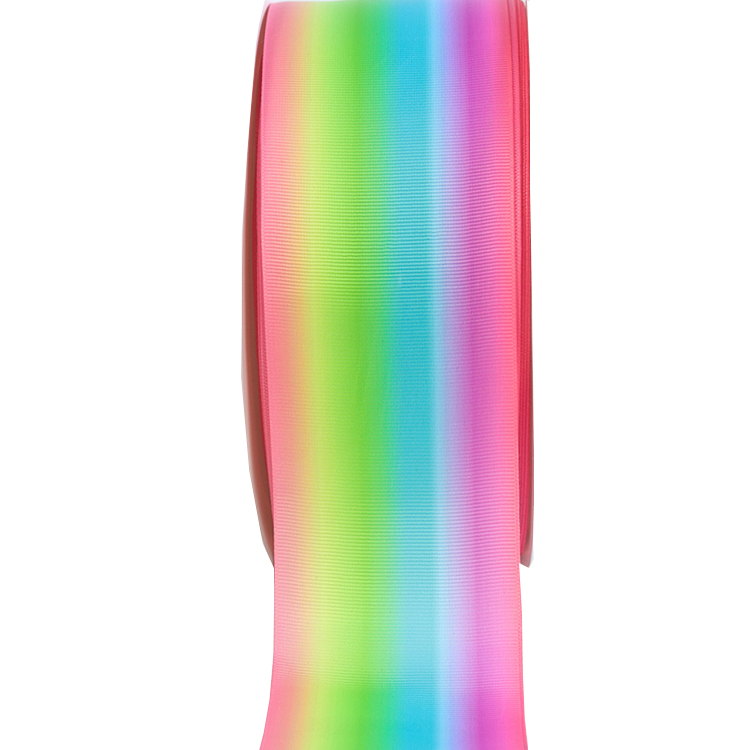 Oem Logo Pastel Rainbow 75mm Glitter Ribbon Custom 1 Print Grossgrain