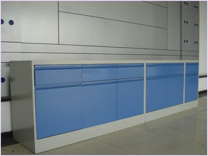 Aluminum Alloy U Shape Chemical Lab Desk Gray White Yellow