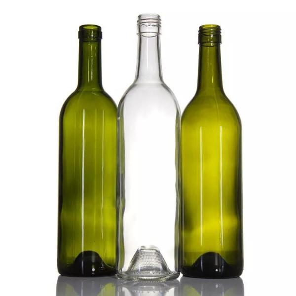 Hot Stamping Super Flint Glass 750ml Amber Color Red Wine Bordeaux Bottle Glass