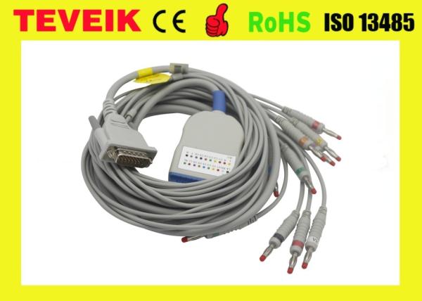 Long Screw Schiller EKG Cable 10 lead ECG Cable and Leadwires for AT3,AT6,CS6