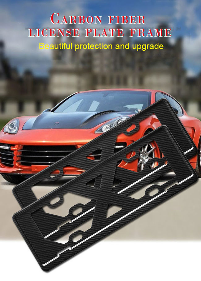 Customized Size Lightweight Slim Carbon Fiber License Plate Frame