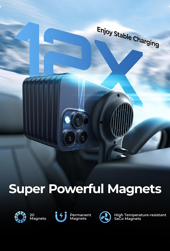 Qi2 Magsafe Car Mount Charger High Precision 15W Full Speed Charging