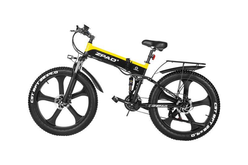 26 inch Disc Brake Folding Frame Fat Ebike with 48V 1000W Motor and 12.8AH Hidden Battery