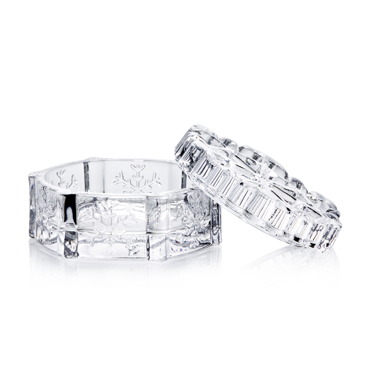 Customized Snowflake Pattern Crystal Glass Jewelry Box