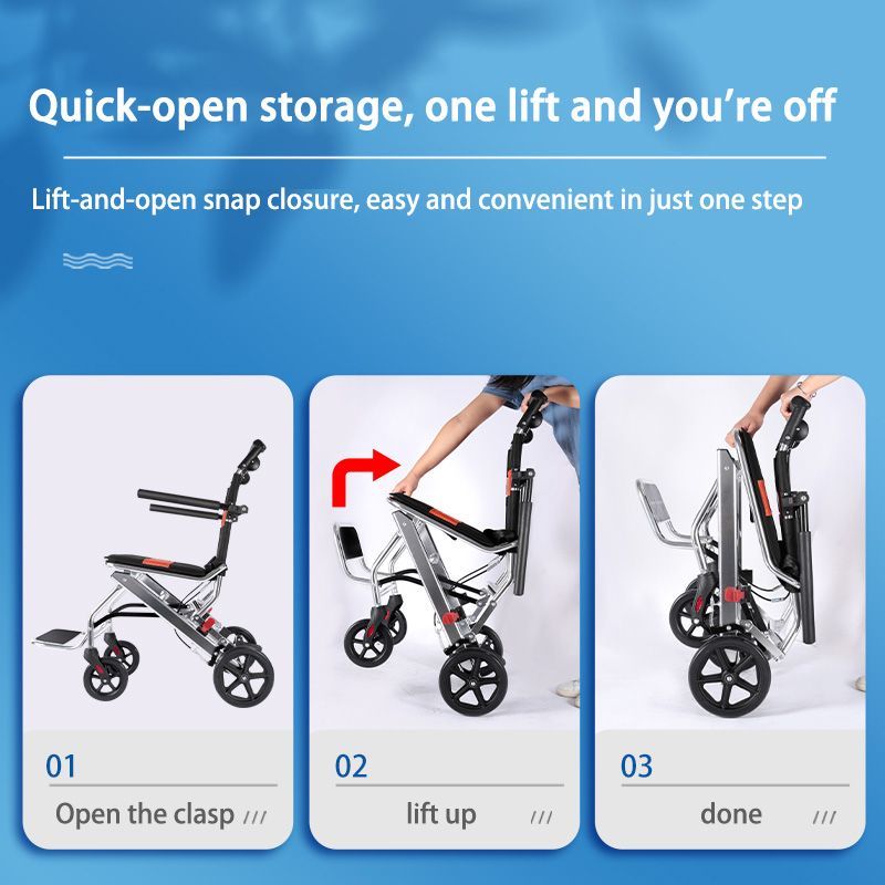 Versatile Folding Manual Wheelchair for Seniors on The Go