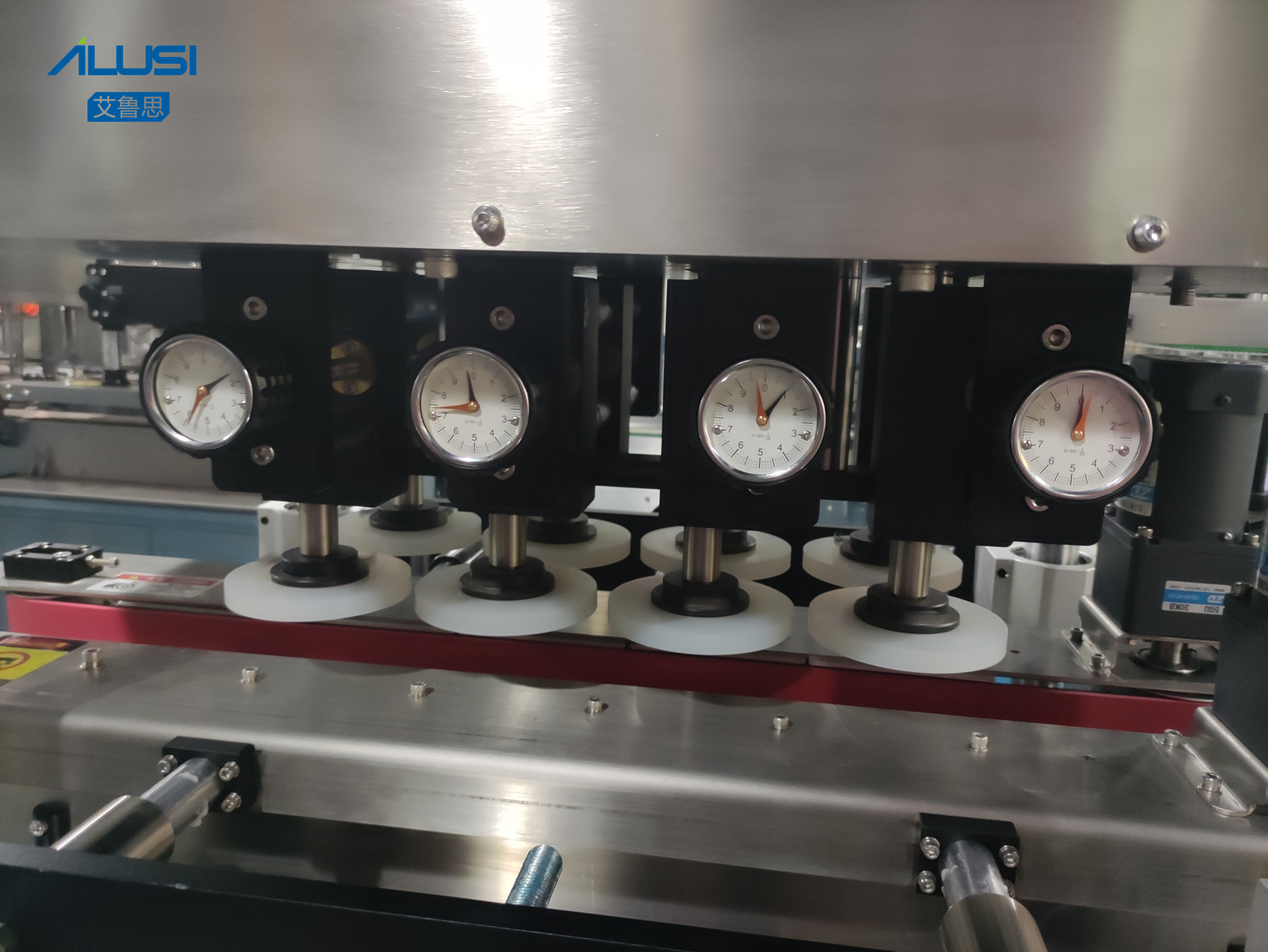Jar Bottle Capping Machine 220V/50HZ Four Sealing Wheels PLC Control