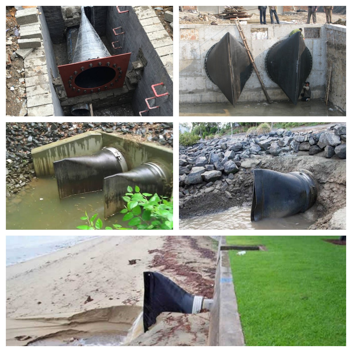 1/2" EPDM Flanged Duckbill Check Valves For Sewage Seawater And Rainwater Outfalls