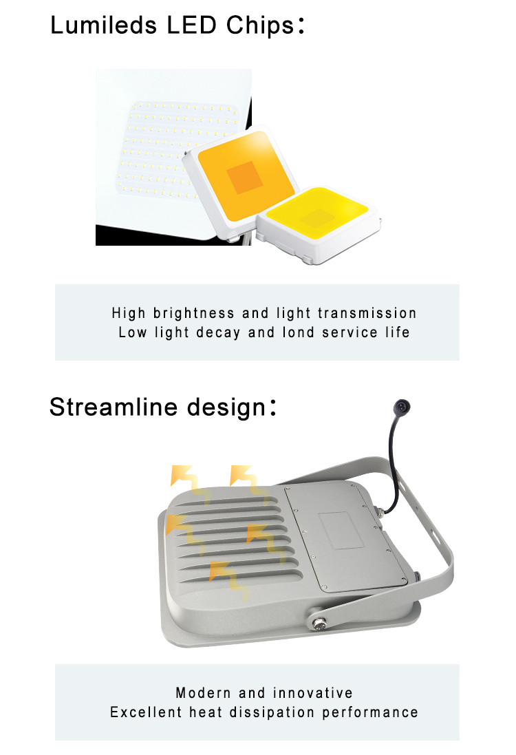Aluminum Solar Outdoor Flood Lights 100W 150W 200W High Power Dusk To Dawn With Motion Sensor