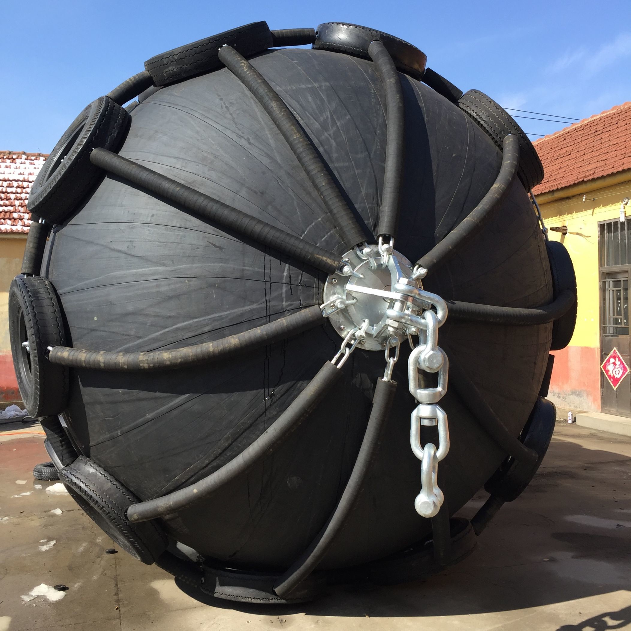 4.5*9m 50kpa Floating Rubber Pneumatic Marine Fender Black