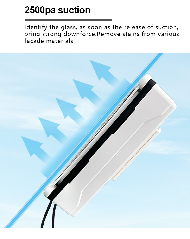 2500Pa Suction aborb App-Controlled Fine Filtration Window Cleaning Robot for Home