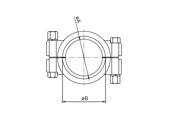 Dimension of Sanitary Clamp – High Pressure Clamp – 13MHP – Sanitary Fitting