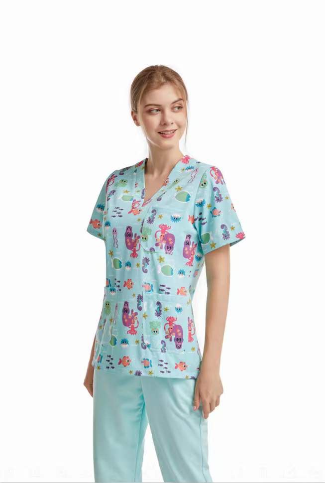 S&J OEM Medical Clothing Hospital Uniform Doctors Nurses Men Women Hospital Clothing Patient Gown Clothes Cotton Unisex Custom