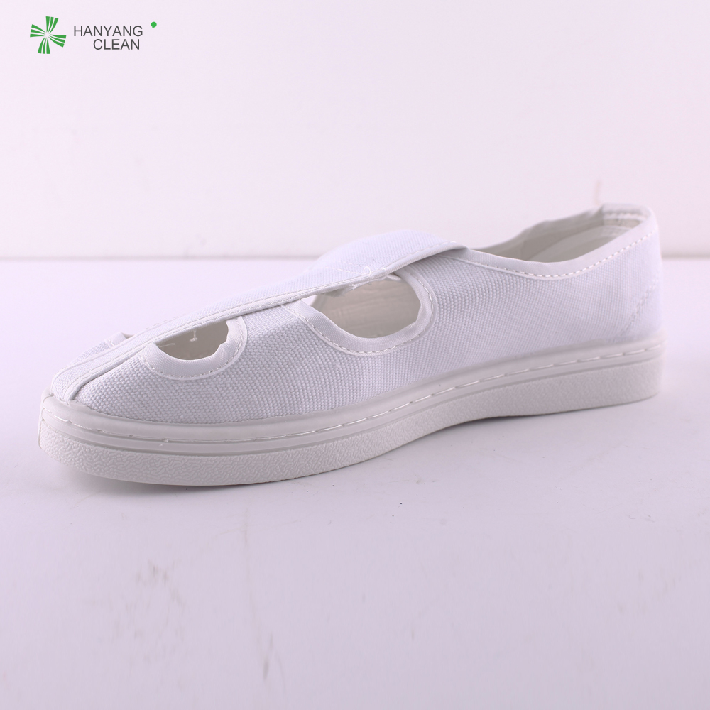 Cleanroom Gender Anti Static Shoes With Four Hole And Canvas Upper