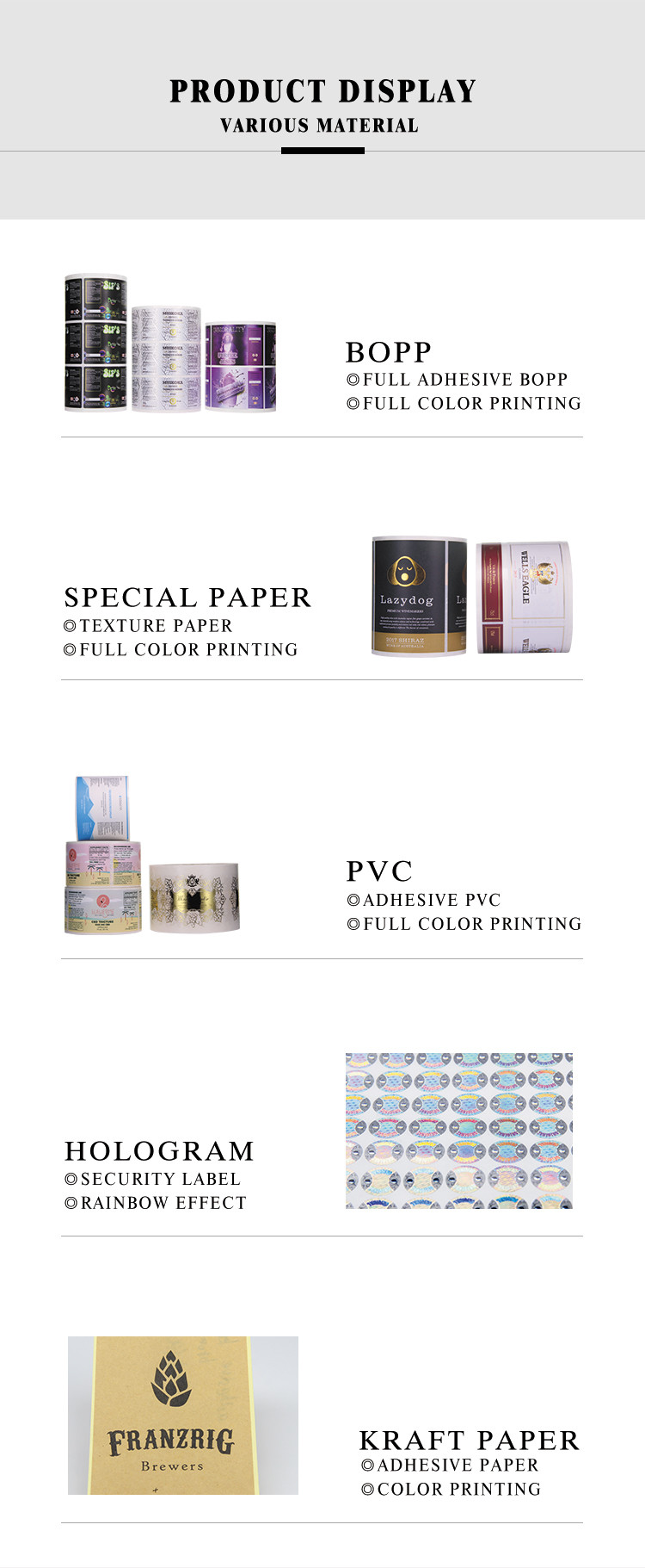 PMS Vinyl Self Adhesive Sticker Labels With Spot UV Printing