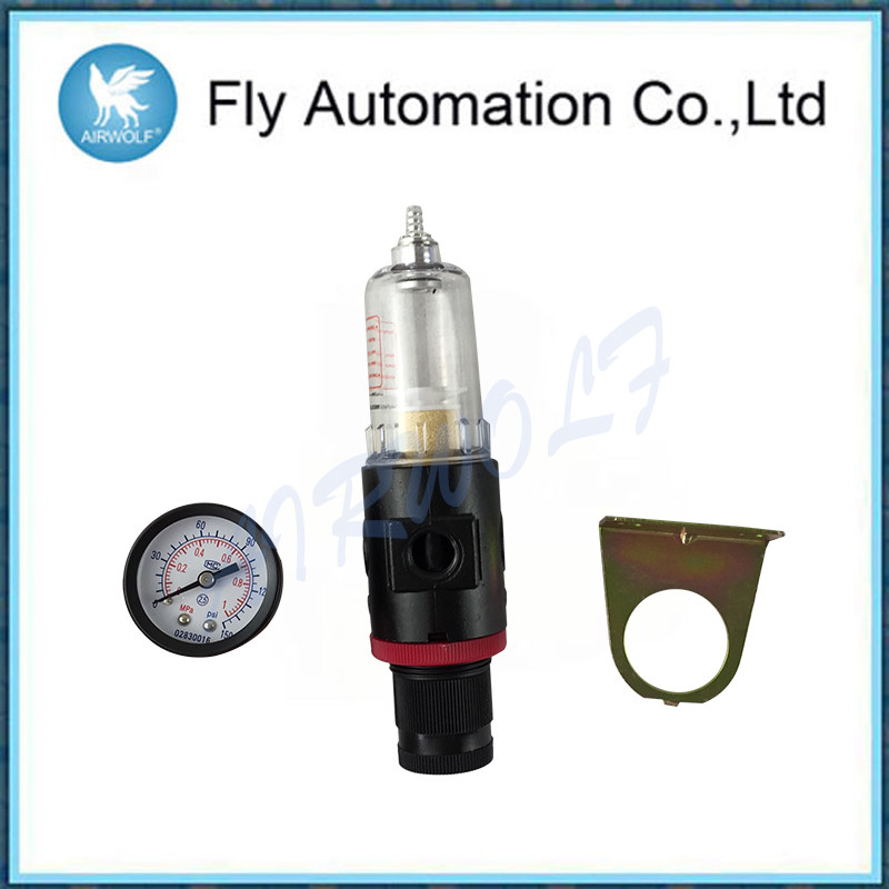 Pneumatic Black Air Compressor Filter Regulator Aluminum Alloy 1 / 4" 0.26kg