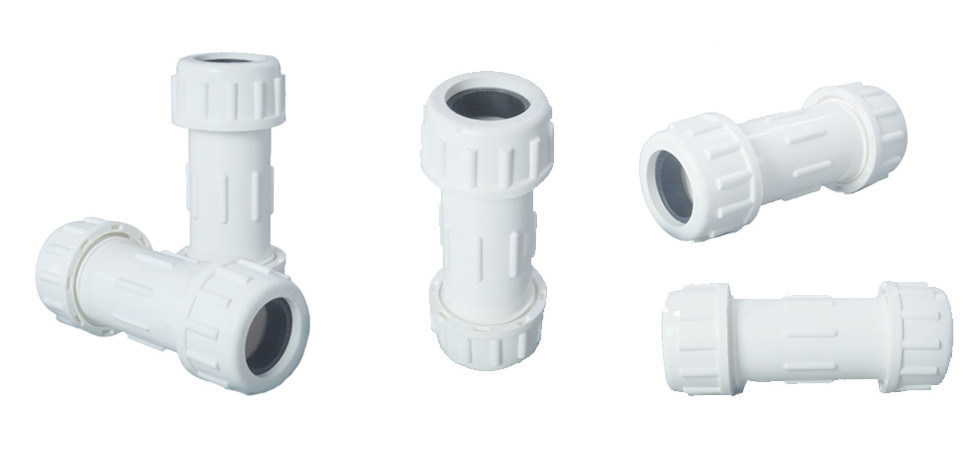 Chinese Supplier White Grey Brong PVC Plastic Compression Fitting Pipe Quick Connection Coupling