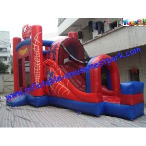  Commercial Spiderman Inflatable Bouncy Slide , Kid Inflatable Combo Slide Manufactures