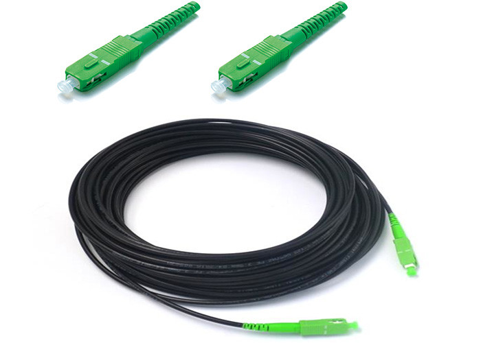 FTTH Fiber Optic Patch Cord SC/APC-SC/APC Single Mode Simplex Black Color LSZH Cable