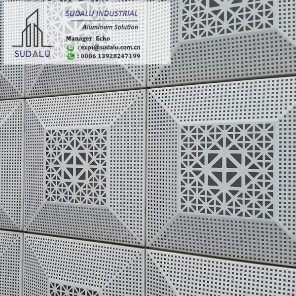 SUDALU 3mm PVDF Laser Cutting Perforated Aluminium Panel for Outdoor Facade