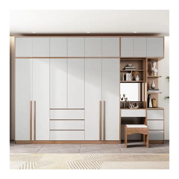 Modern Wooden Dressing Table With Mirror for Bedroom Wall Cabinet and Clothes