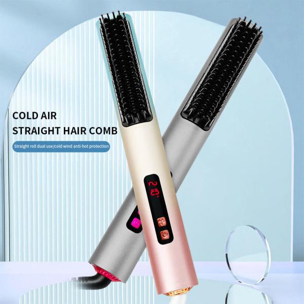 OEM / ODM Customized Cold Air Hair Straightener Brush Private Label Anti Scald