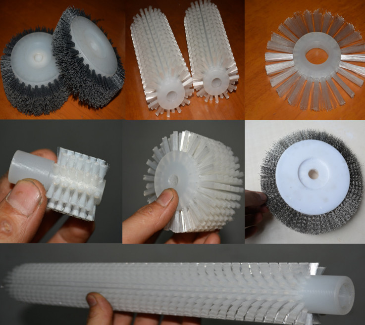 Horse Tail Weld Scale Galvanized Metal PVC Cylindrical Roller Brush
