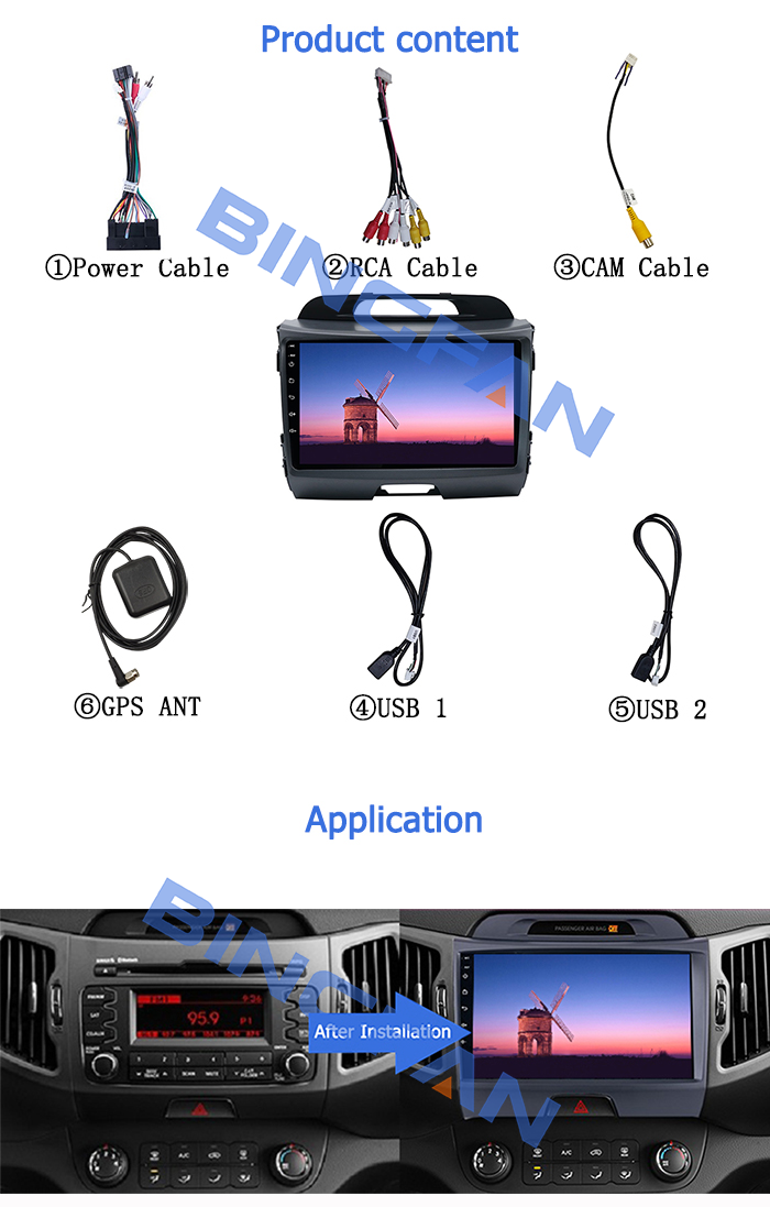2GB 32GB Kia Touch Screen Radio Android 10 For KIA Sportage 2010-2015
