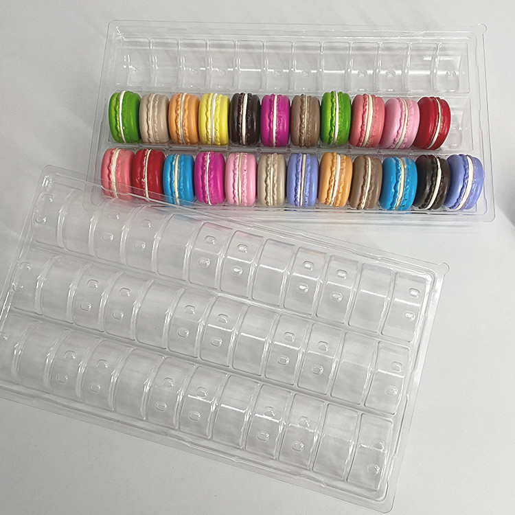 40 Packs Disposable Macaron Trays Packaging Customizable For Accurate Protection
