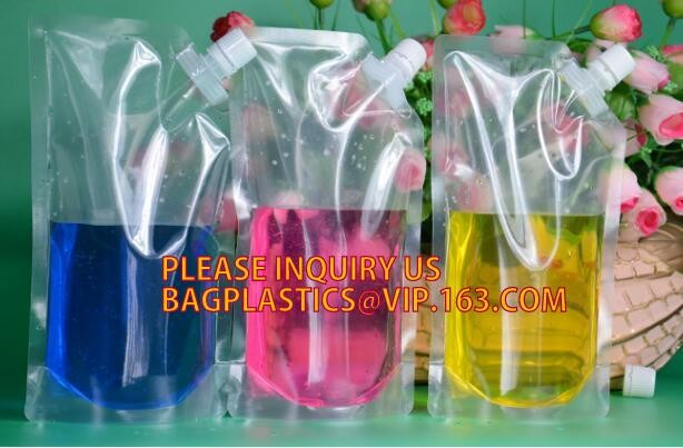 stand up reclosable drinking pouches cold drink Zip lockk bag with straw,Beveragereusable Kids Snack Zip Lock Juice Drink