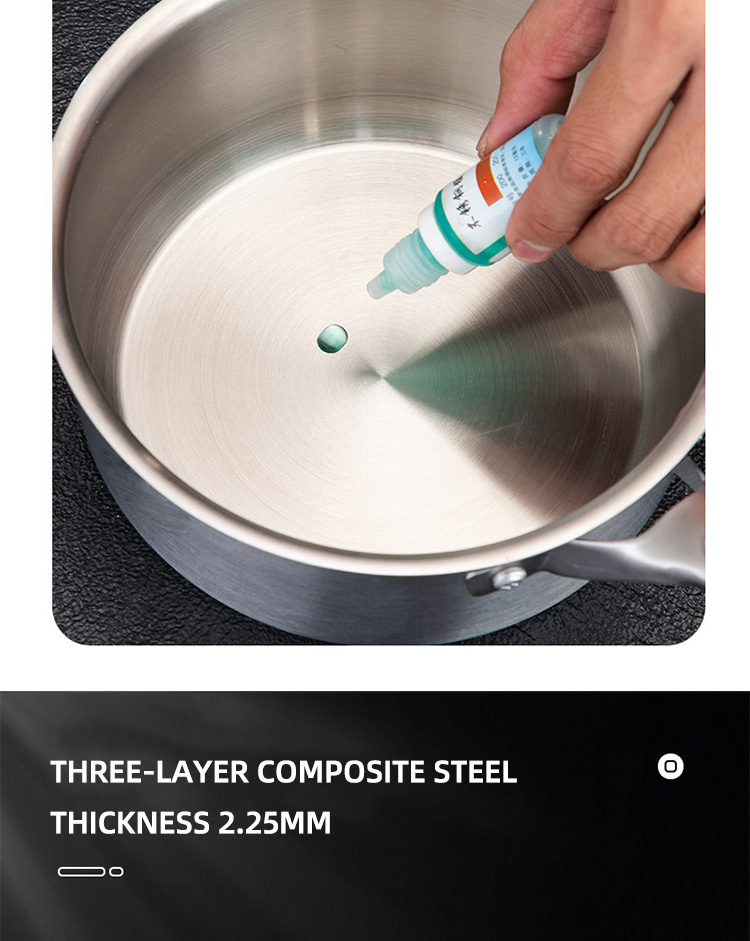 Best Selling 16cm Stainless Steel Polish Induction Fry Pan Cooking Pan Cookware With Removable Handle