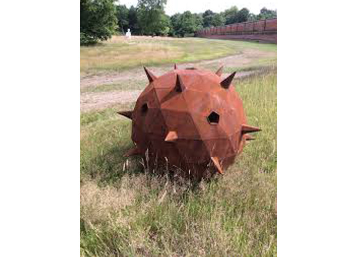 Custom Size Corten Steel Rusty Garden Thorn Ball Sculpture