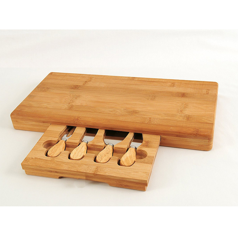 Custom Sustainable Kitchen Cutting Board Natural Bamboo Charcuterie Cheese Board Set