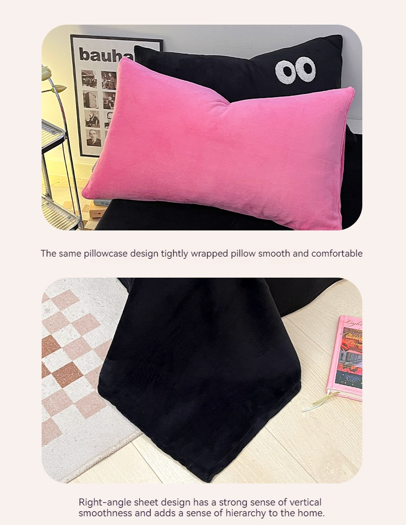 Thickened And Warm 4Pcs Set of High Weight Milk Velvet for Autumn And Winter Bedding