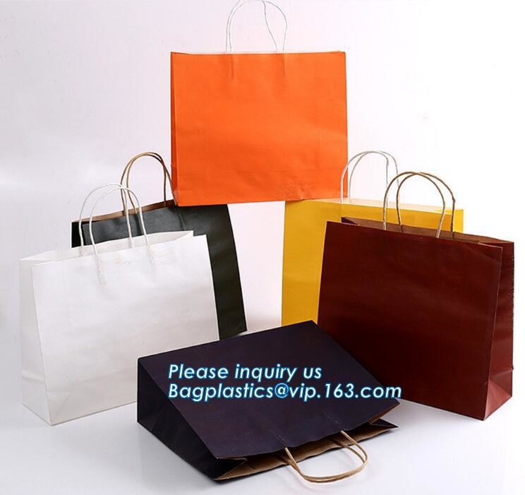 eco friendly paper printed shopping coffee packaging retail bags with handle logo,paper gift shopping bag with red custo