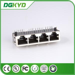 China Supplier 10P8C shielded 1 x 4 Port Gigabit ethernet RJ45 connector with