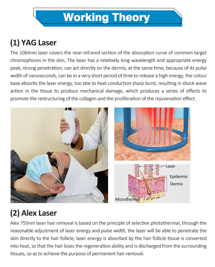 755nm Alexandrite Laser Machine 4hz Frequency Nd Yag Laser Machine