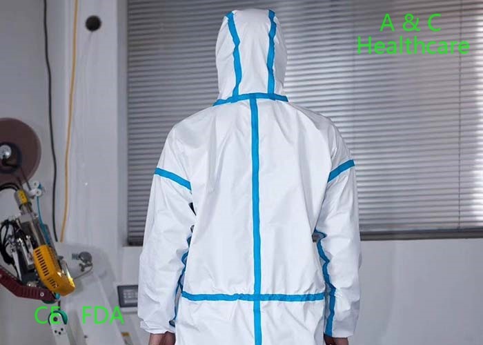 Antibacterial Disposable Plastic Gowns CPE Isolation Gown With Thumb Up