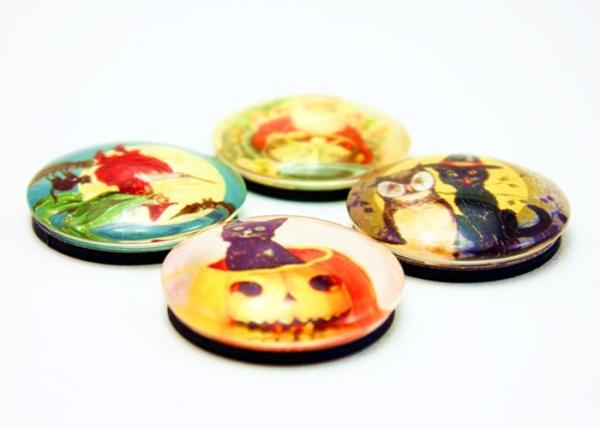 Halloween Decoration 4 Colors Offset Printing Glass Fridge Magnets Magnets For