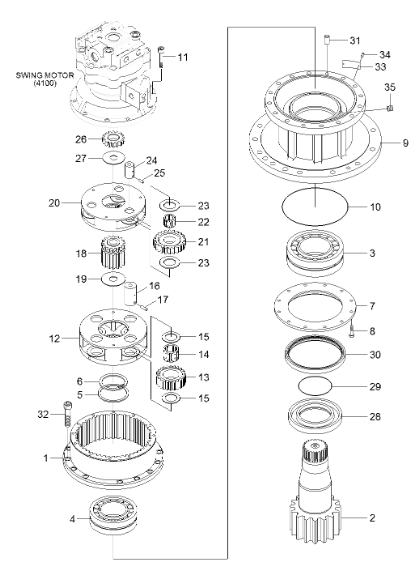 39Q8-12251 39Q812251 Sun Gear For HYUNDAI Excavator Swing Gear R290LC9 R290LC9MH