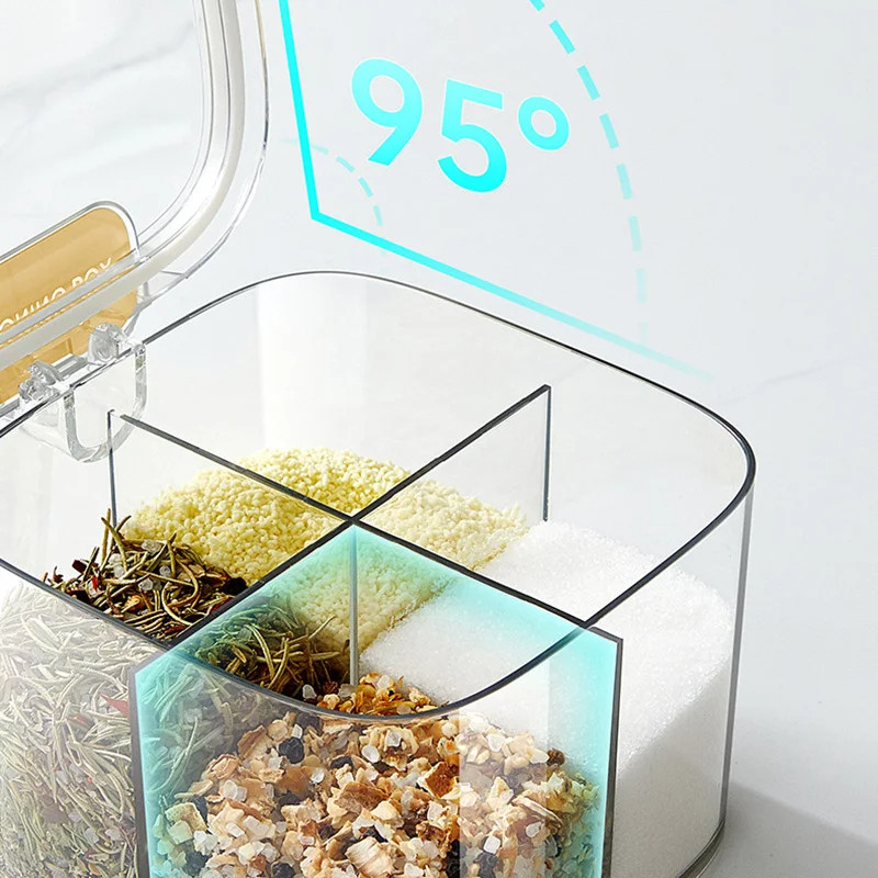 Kitchen Storage Salt Container With Lid And Spoon