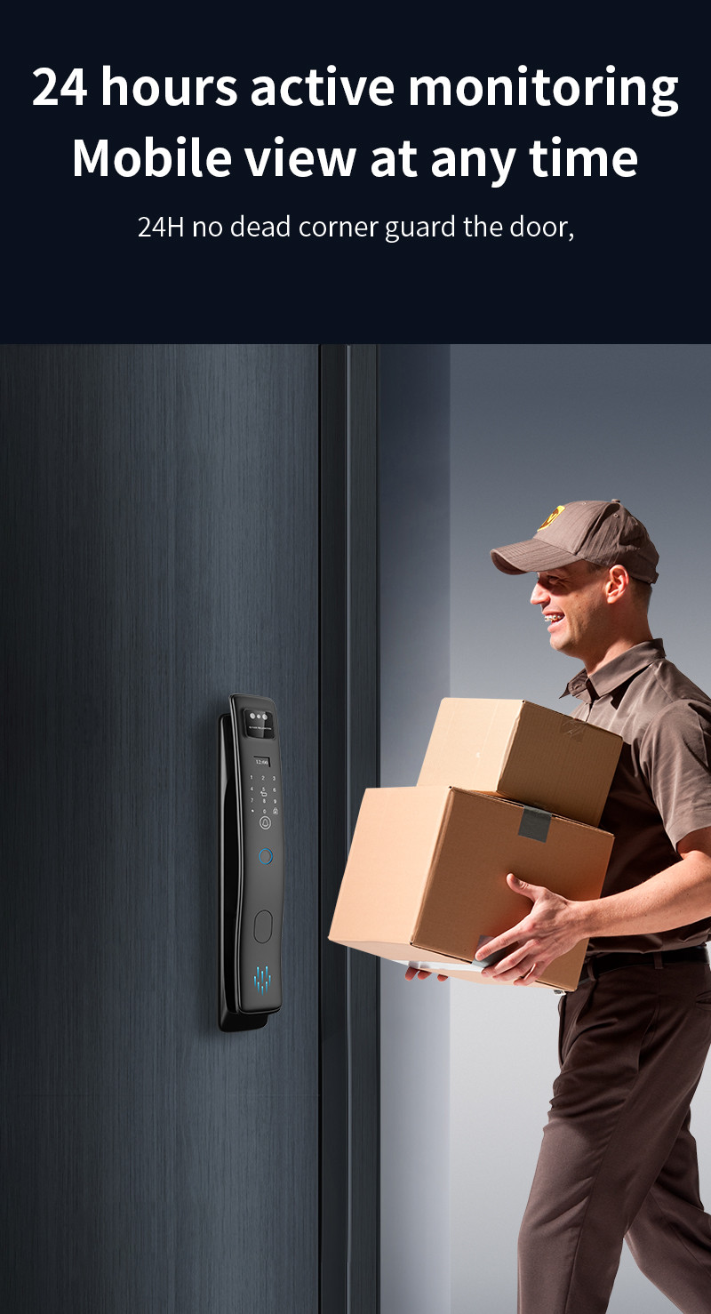 3D Face Smart Door Lock Fingerprint Video Calling Home Lock
