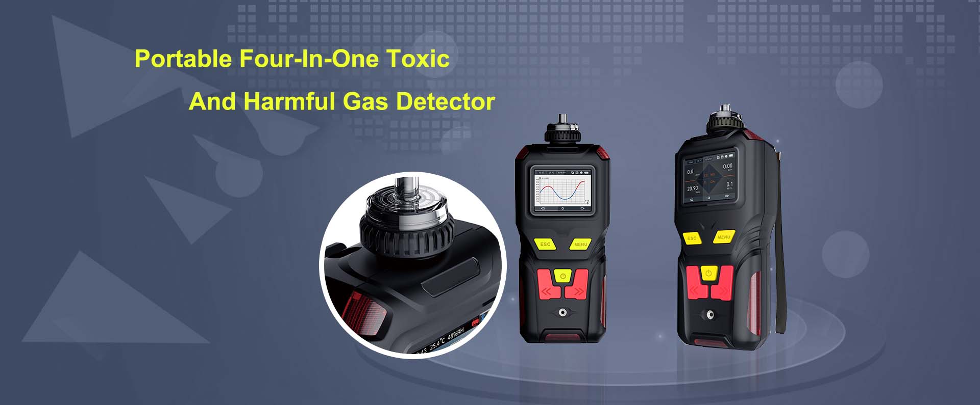 Portable Four In One Toxic And Harmful Gas Detector IP65 4500mAh 8 Hours Charging Time