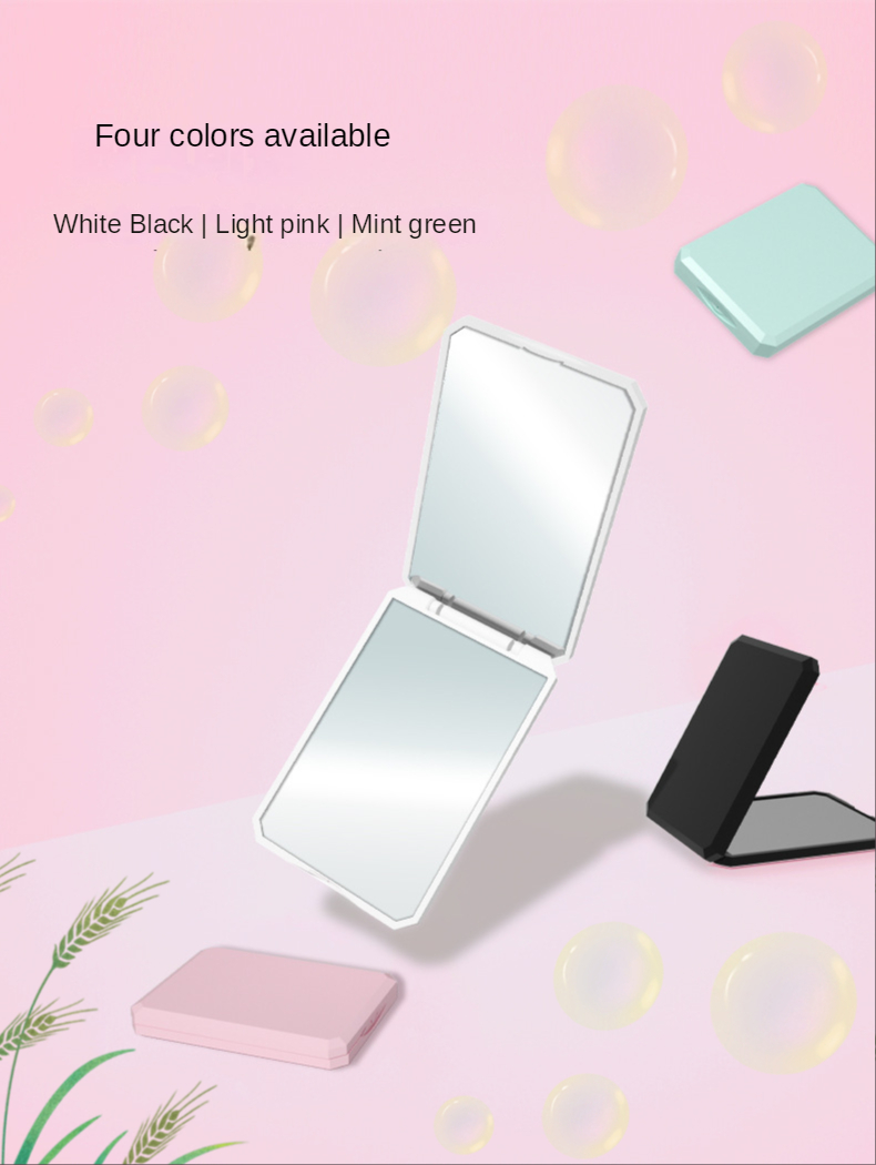 Every day Plastic Glass Mirror Foldable Makeup Travel Heart Shaped Logo Mirror