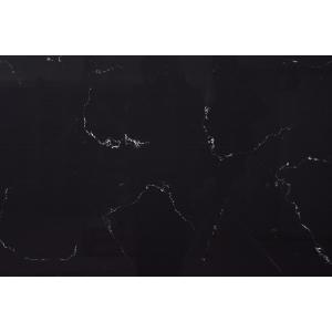 Marble Look Black Artificial Cararra Quartz Stone Slab Easy Clean