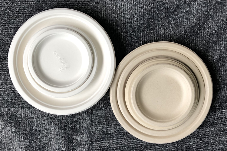 Biodegradable compostable sugarcane plant fiber dinnerware