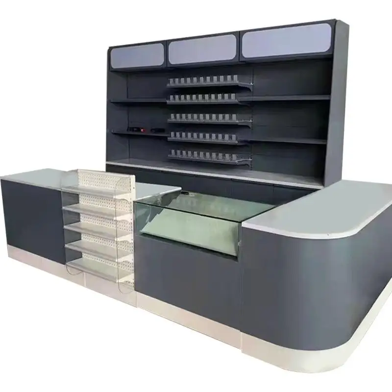 Customized Supermarket Checkout Counter Cold Rolled Steel Cashier Counter