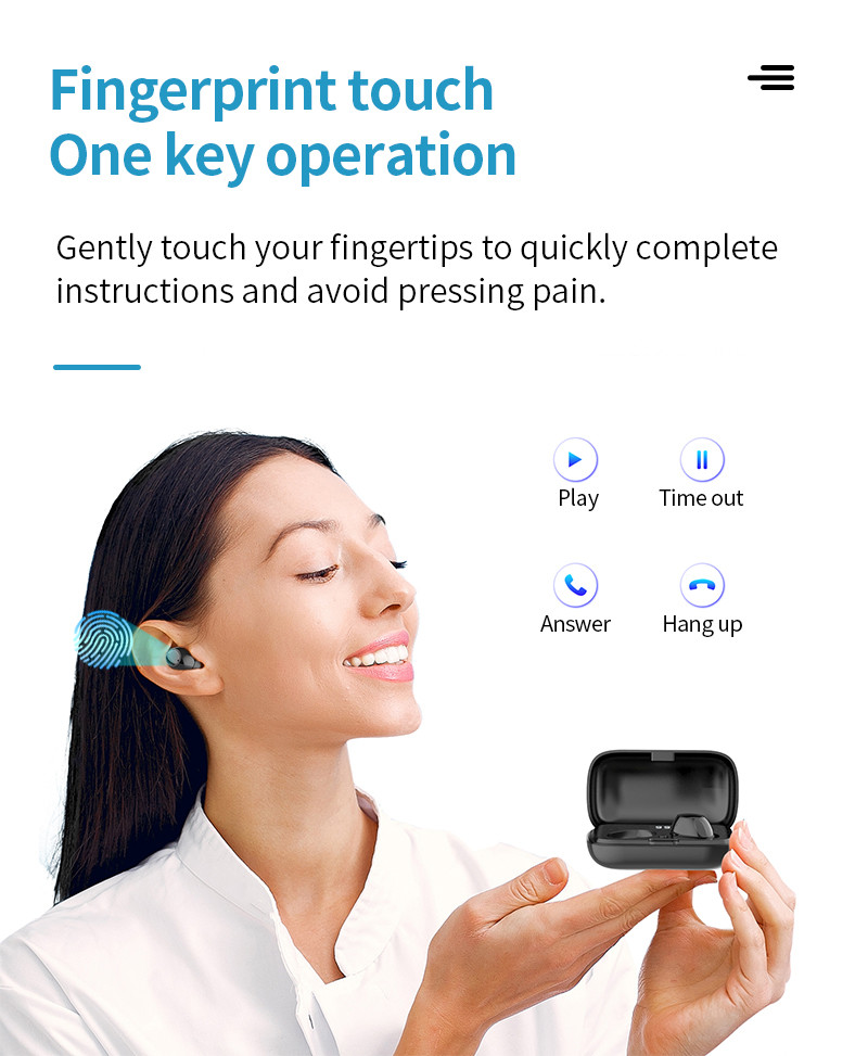 120H 2 In 1 Twin Wireless Earbuds , Plastic Mini Bluetooth 5.0 Wireless Earbuds