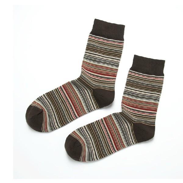 Gentle striped mid-calf length ODM custom crew dress cotton spring socks for